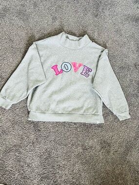 JoyLab Light Gray Crewneck Sweatshirt with Navy Tag